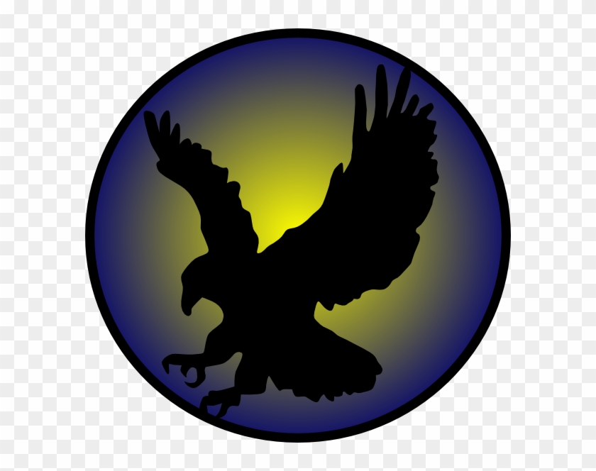Eagle Silhouette On Blue Clip Art - Black Bird Cleaner #295484