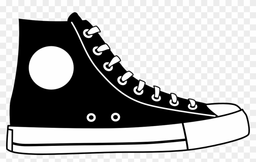 Black Hightop Shoe Clip Art At Clker - Cartoon High Top Converse - Free  Transparent PNG Clipart Images Download