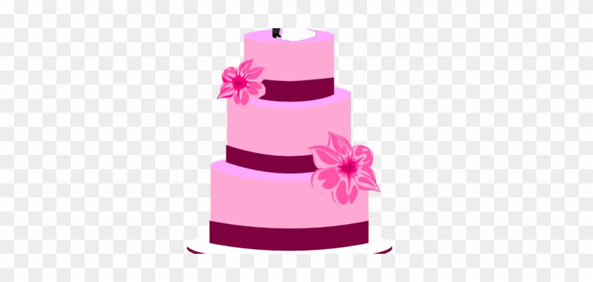 Wedding Cake Pink Clip Art Pink Wedding Cake Clipart - Bolo Confeitado Desenho Png #295634