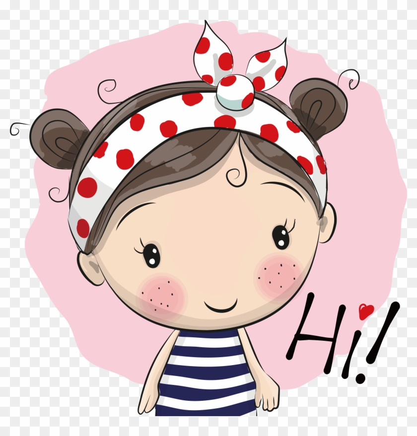 Girl Cartoon Illustration - Cute Cartoon Girl - Free Transparent PNG  Clipart Images Download