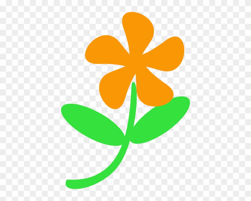 Orange Flower Stem Clip Art - Flower With Stem Clipart #295853