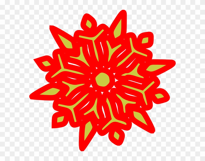 Snowflake - Green & Red Snowflakes Png #295902