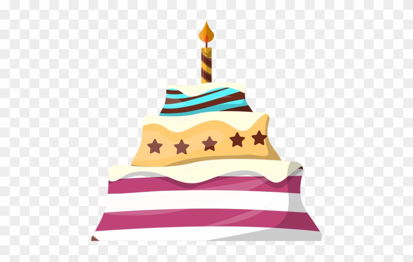 Birthday Cake With Candle Illustration Transparent - Torta Sin Vela Png #295993