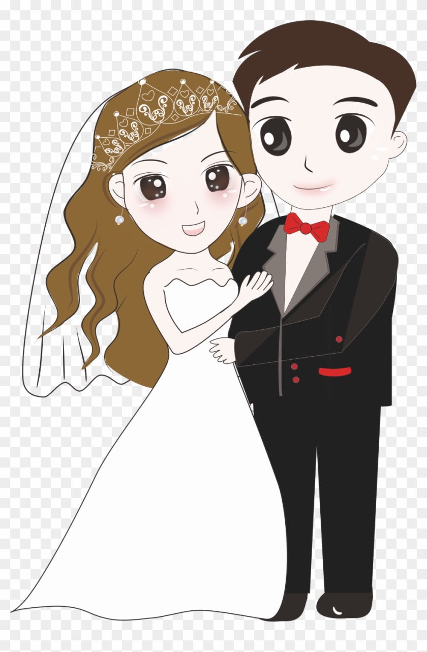Bridegroom Wedding Cartoon - Bride And Groom Cartoon - Free Transparent PNG Clipart  Images Download