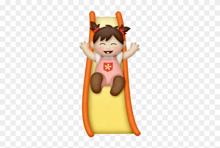 Brown Haired Girl ~ Slide - Girl On Slide Clip Art #296207