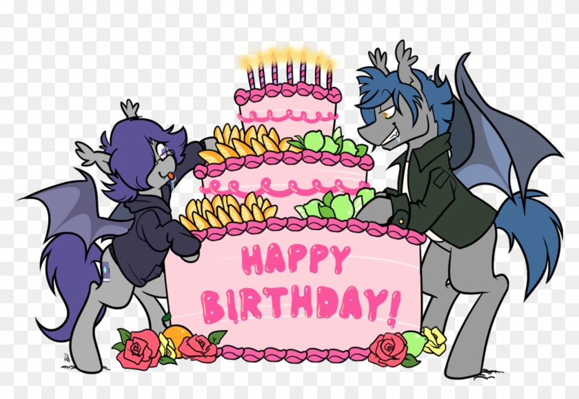 Egophiliac, Bat Pony, Birthday, Birthday Cake, Brothers, - Cartoon #296269