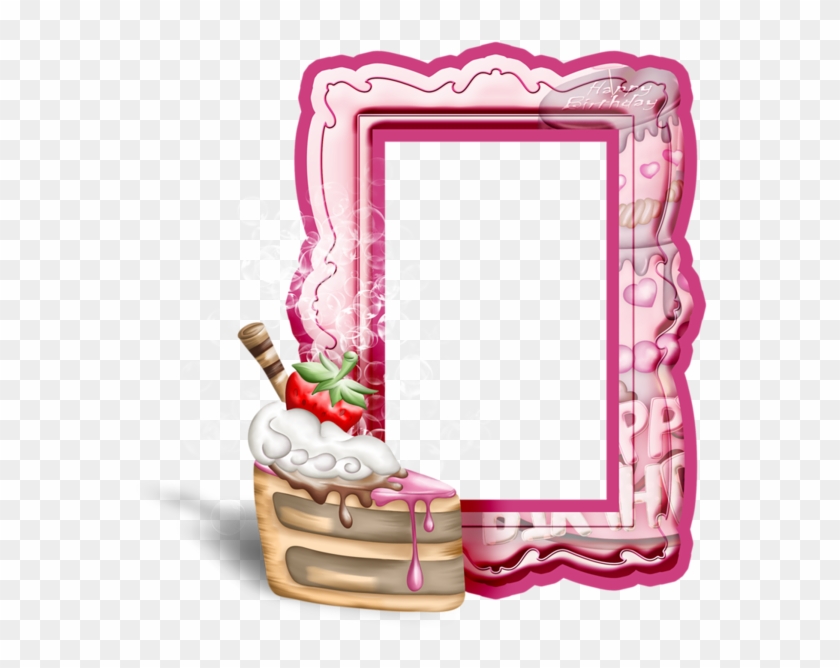 Pink Birthday Transparent Frame With Cake - Happy Birthday Drashti Dhami #296331