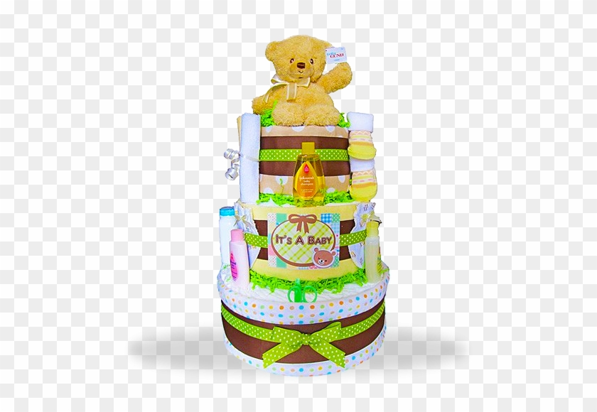 Gund Bear's Three Layers Of Fun Diaper Cake/neutral - Tippytoesnyc It's A Baby Neutral Diaper Cake #296383