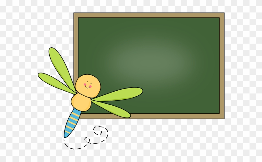 Dragonfly Chalkboard - Cute Blackboard Clipart #296414