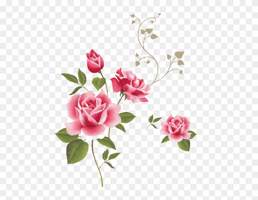Stencil Rosa - Pink Roses Clip Art #296432