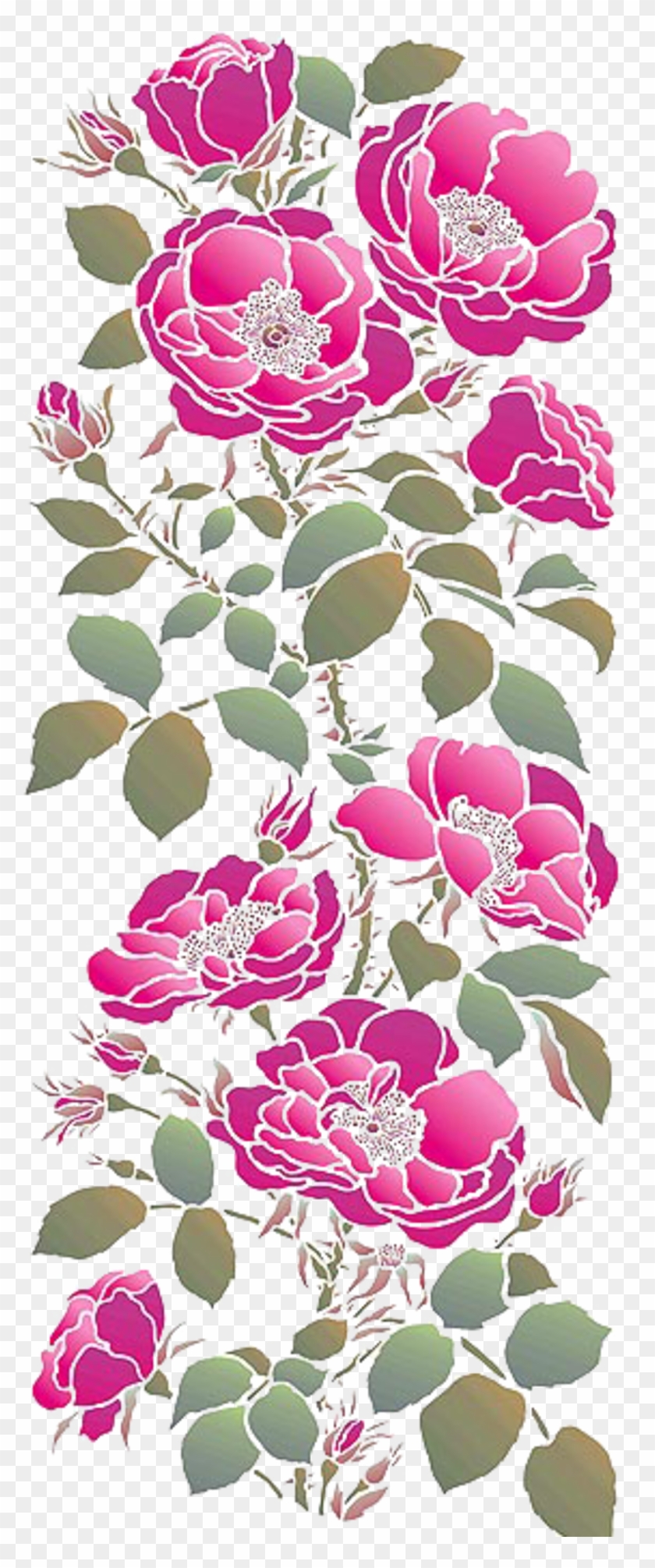 Stencil Rose Painting - Stencil Rose Painting #296816