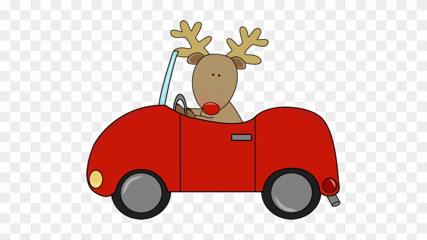 Deer Clipart Fast Pencil And In Color Deer Clipart - Reindeer Driving A Car #296521
