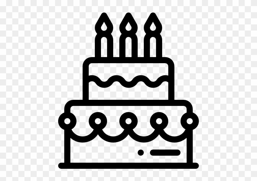 Birthday Cake Free Icon - Cake Love Clipart Black And White #296601