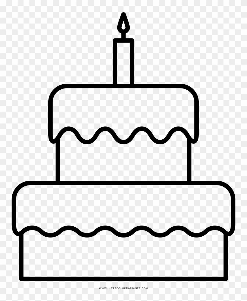 Birthday Cake Coloring Page - Desenho De Bolo De Aniversário #296608