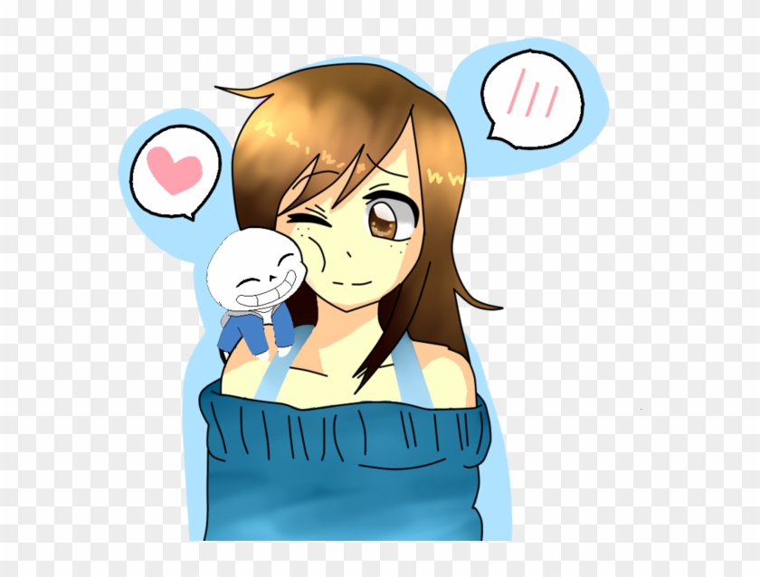 Undertale Cute Chibi Sans Smooches Me By Veronica Draws Sans En Chibi Kawaii Free Transparent Png Clipart Images Download