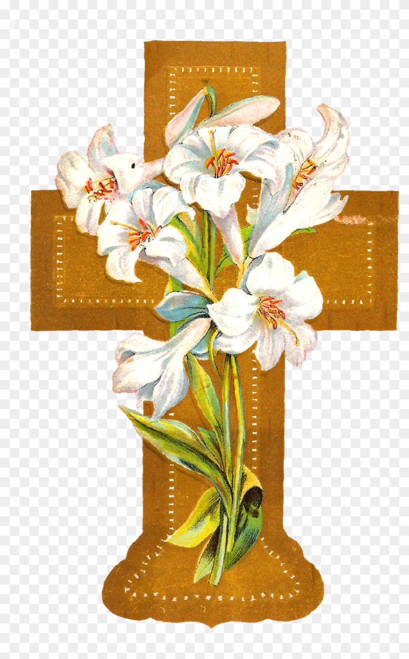 Flowers Crosses Clip Art - Cross With Flowers Png #296704