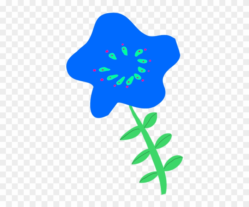 Blue Flower Drawing For Decoration - Flower #296714