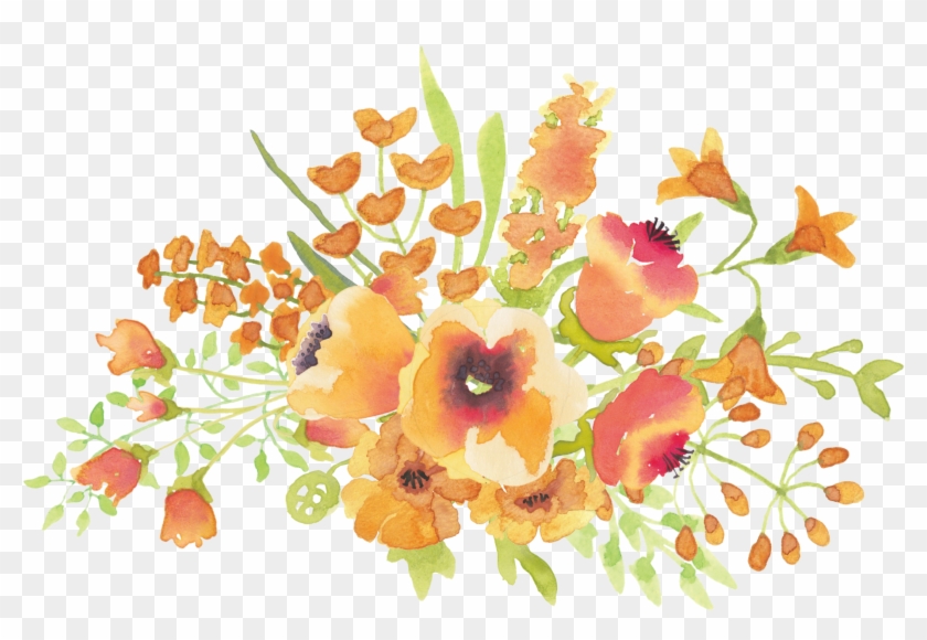 Beautiful Flower Clipart - Fall Watercolor Flowers Png #296761
