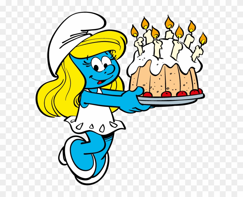 Smurfette With Cake - Buon Compleanno #296849