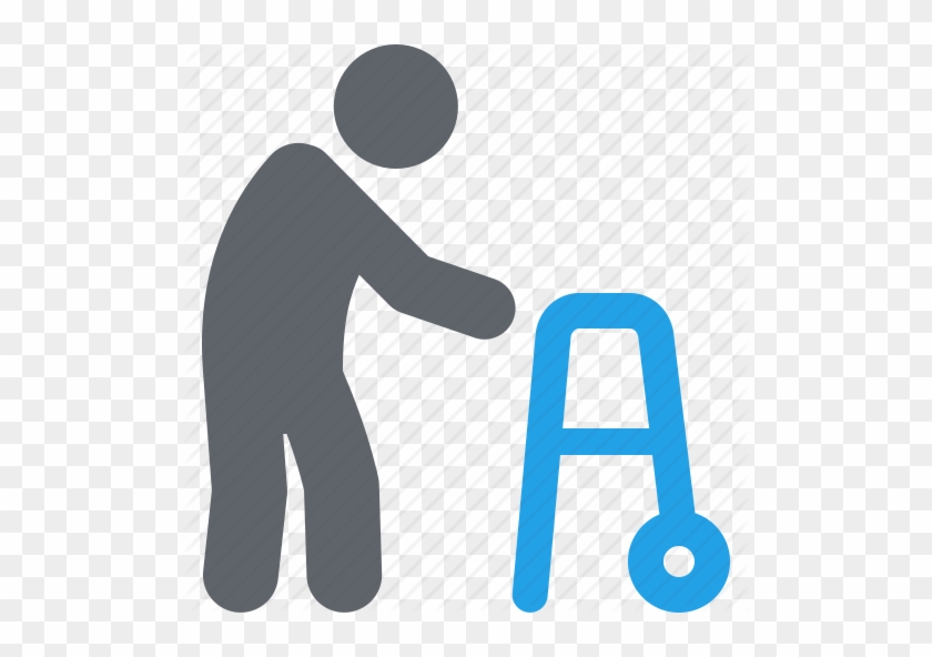 Geriatrics, Gerontology, Old Man, Walker Icon Icon - Geriatrics Icon #296940