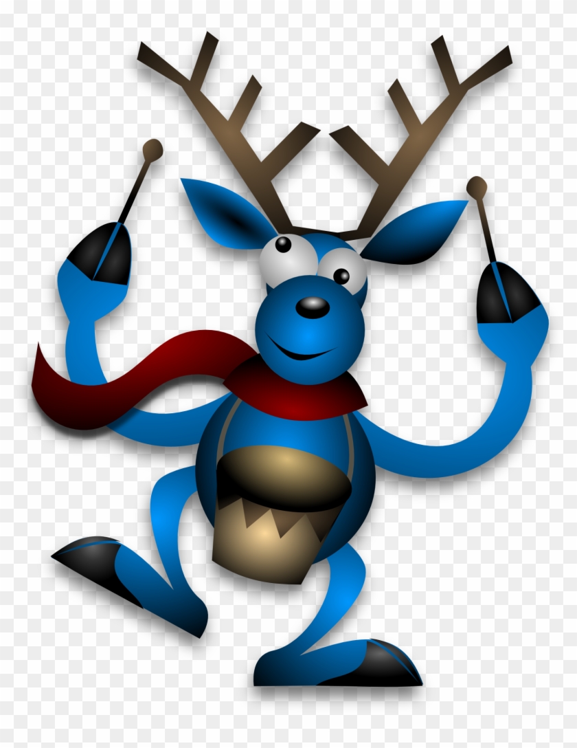 Clip Art - Blue Reindeer #296943