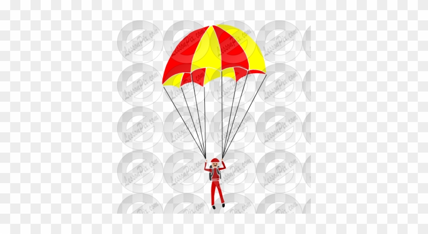 Parachute Stencil - Parachuting Clipart #296982