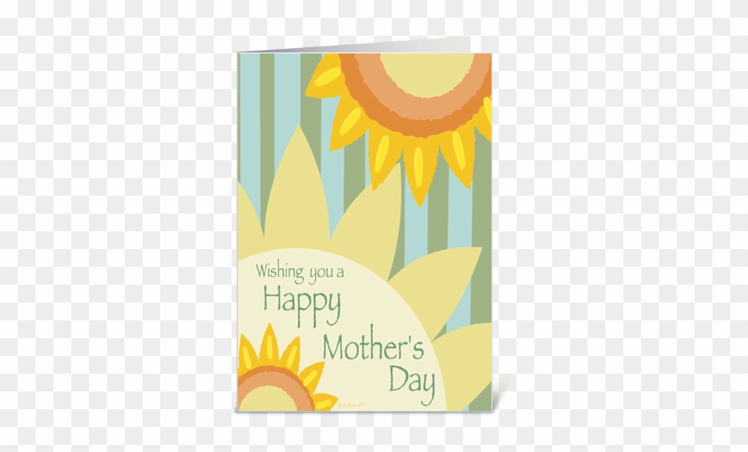 Happy Mothers Day With Sunflowers And Butterflies Background - Mother's Day Card - Sunflowers Flowers Card #297006