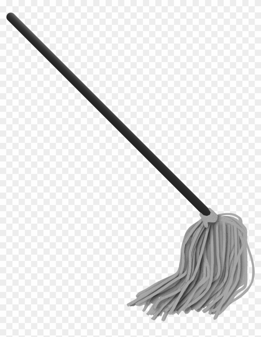 Mop Cliparts Free - Black And White Mop #297380