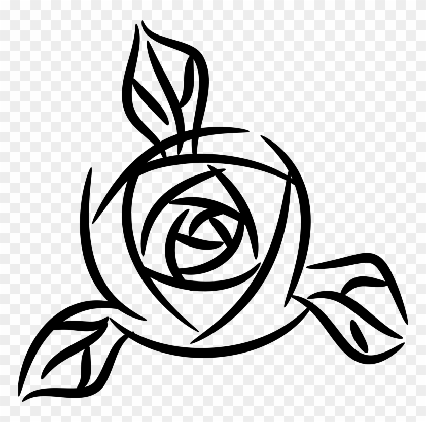 Clip Art Rose Black And White #297425