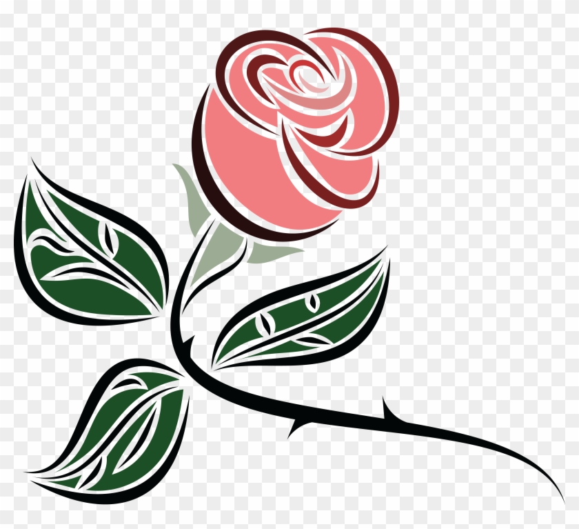 Free Clipart Of A Pink Rose - Desenho De Rosas Png #297466