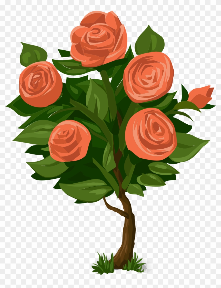 Rose Shrub Flower Clip Art - Rose Bush Clip Art #297507