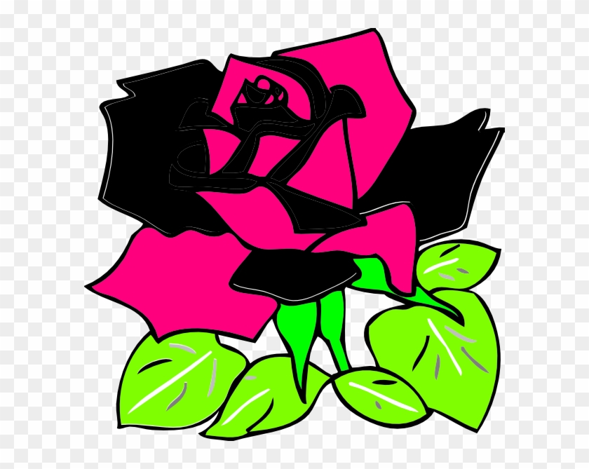 Pink And Black Rose Clip Art - Pink And Black Rose Clip Art #297517