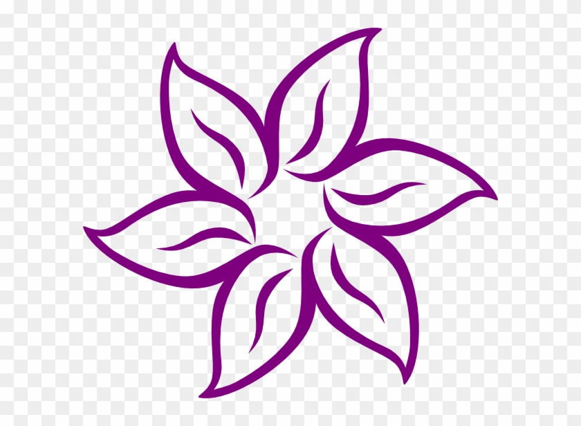Purple Flower Clipart Pretty Flower - Flower Clip Art Black And White #297666