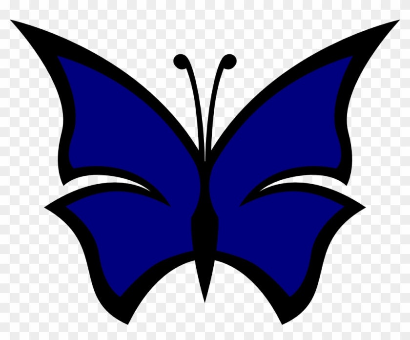 Blue Flower Clipart Blue Color - Marron Butterfly #297671