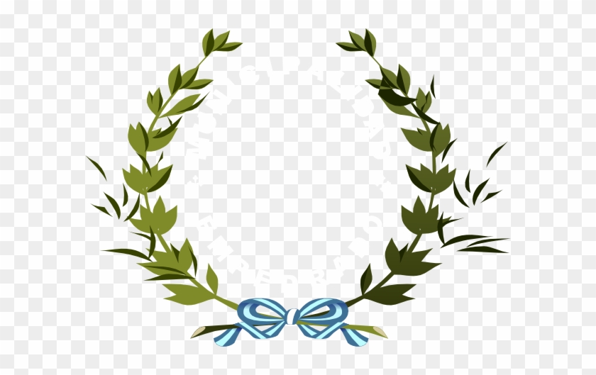 Wreath With Ribbon Clip Art At Clker - Delicate Ivy Wreath And Bow Name With Monogram A Tote #297709