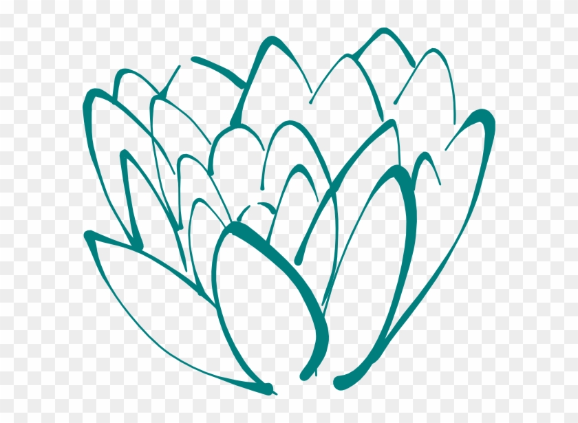Teal Lotus Clip Art At Clker - Png Flores En Vector #297841