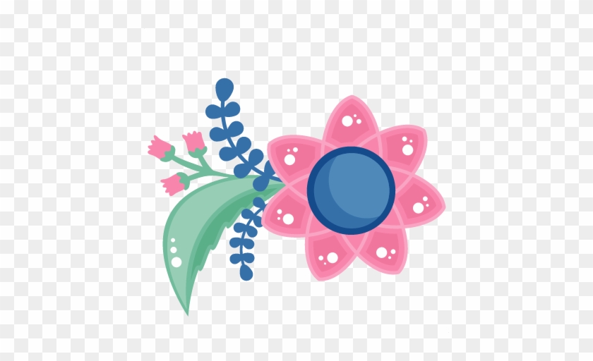 May Flowers Clip Art Free For Kids - Blue And Pink Flower Png #297869