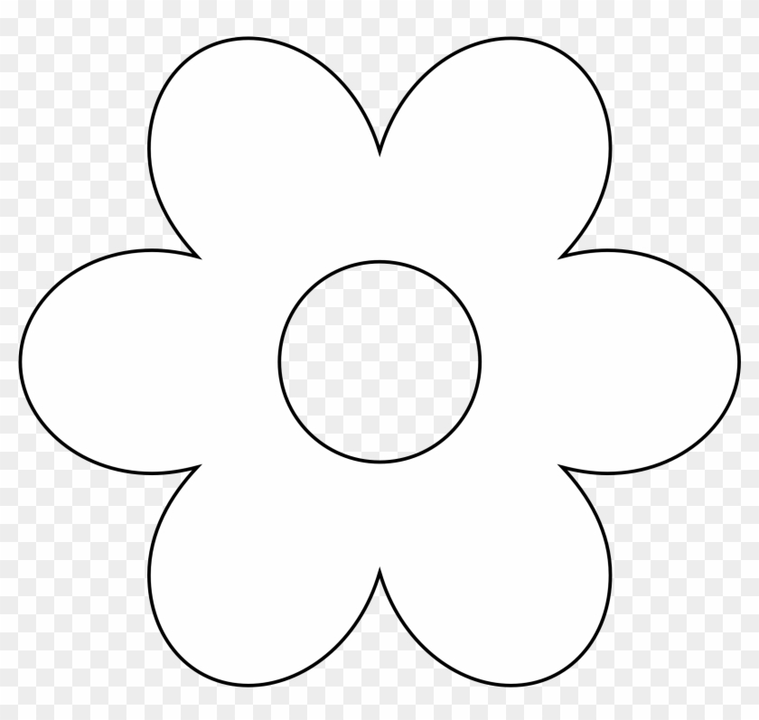 Floral Black And White Flower Clipart Image - Flower Clip Art White Png #297943