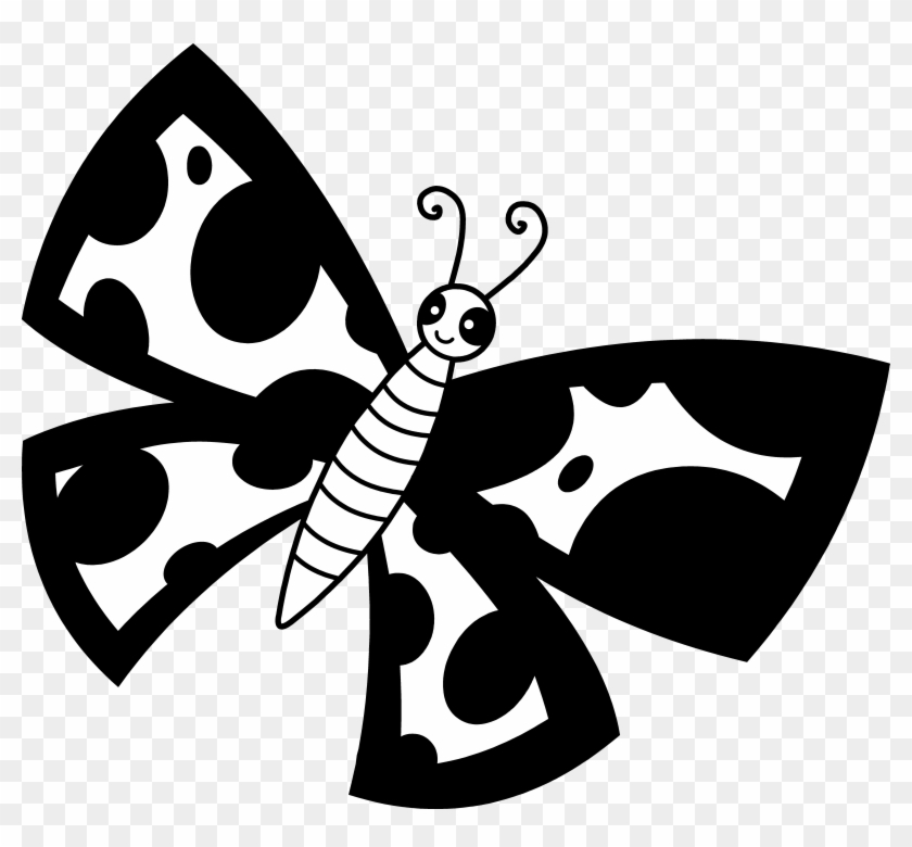 Black And White Spotted Butterfly - Butterfly Clipart Black And White #297964