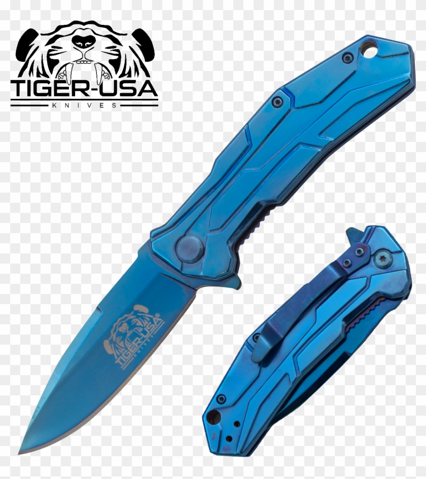 Tiger Usa® Folding Knife W/clip , , Panther Trading - American Flag Knives #297986