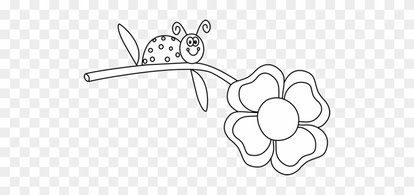 White Flower Clipart Cute Ladybug - Ladybug On Flower Pictures Clipart #298101