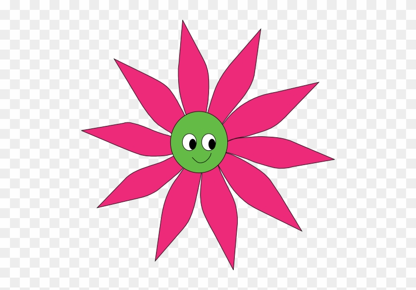 Pink Green Sun Flower - Vector Graphics #298112