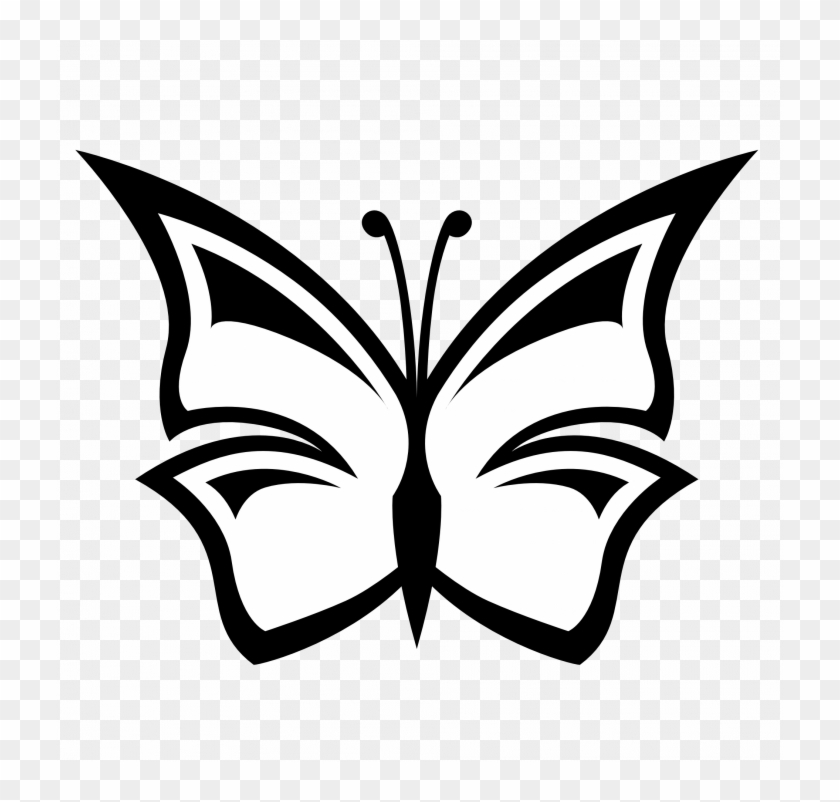 Butterfly Images Black And White Clip Art Clipart Library - Outline Pics Of Butterfly #298198