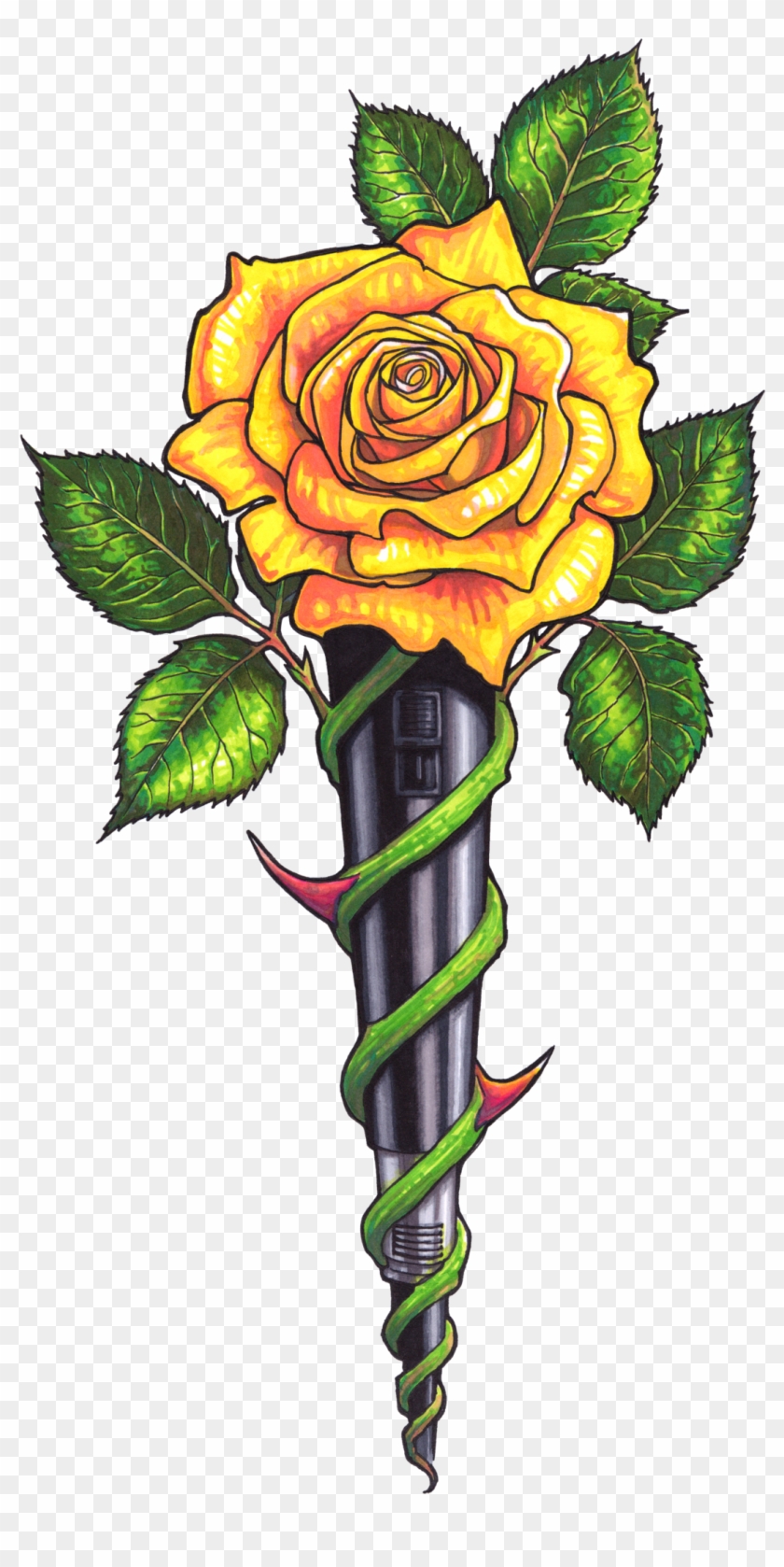 Yellow Rose Clipart Transparent - Yellow Rose Art #298219