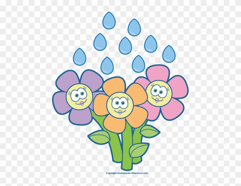 Rain And Flowers Clipart - Rain And Flowers Clipart #298247