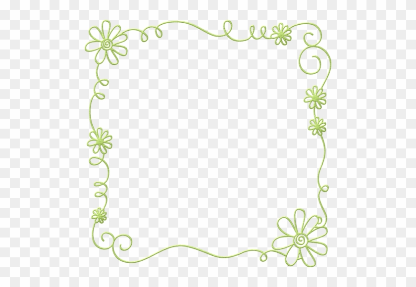 Jss Denimanddaisies Embroidered Százszorszép Határon - Green Flowers Border Clipart #298279