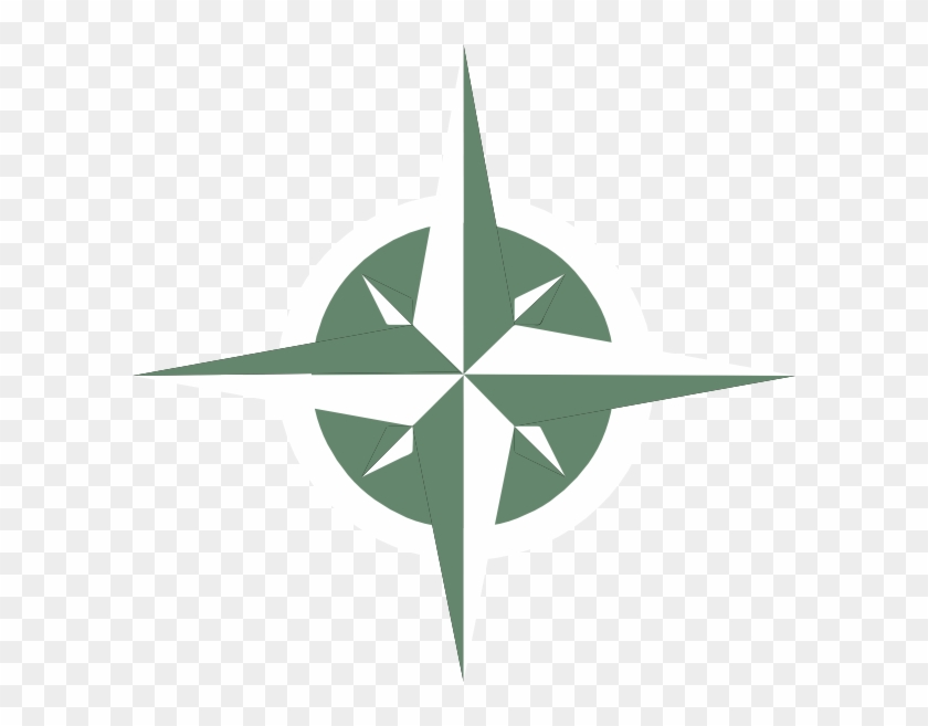 White Compass Rose Svg Clip Arts 600 X 577 Px - Green Compass Rose #298296
