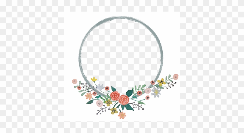 Tumblr Watercolor Wreath Floral Frame Clip Art - Flower Semi Circle Border #298323