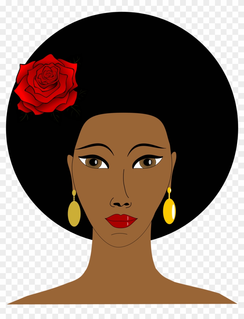 Black Woman With A Rose - Black Woman Icon Png #298515
