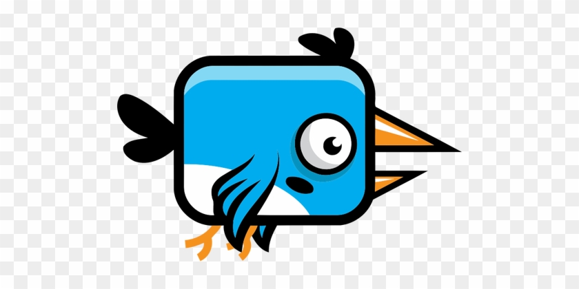 Cartoon Image Of Flying Blue Bird - Flappy Bird Sprite Transparent #298640